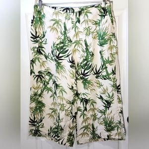 J. Jill linen short pants tropical print women's size Large petite
